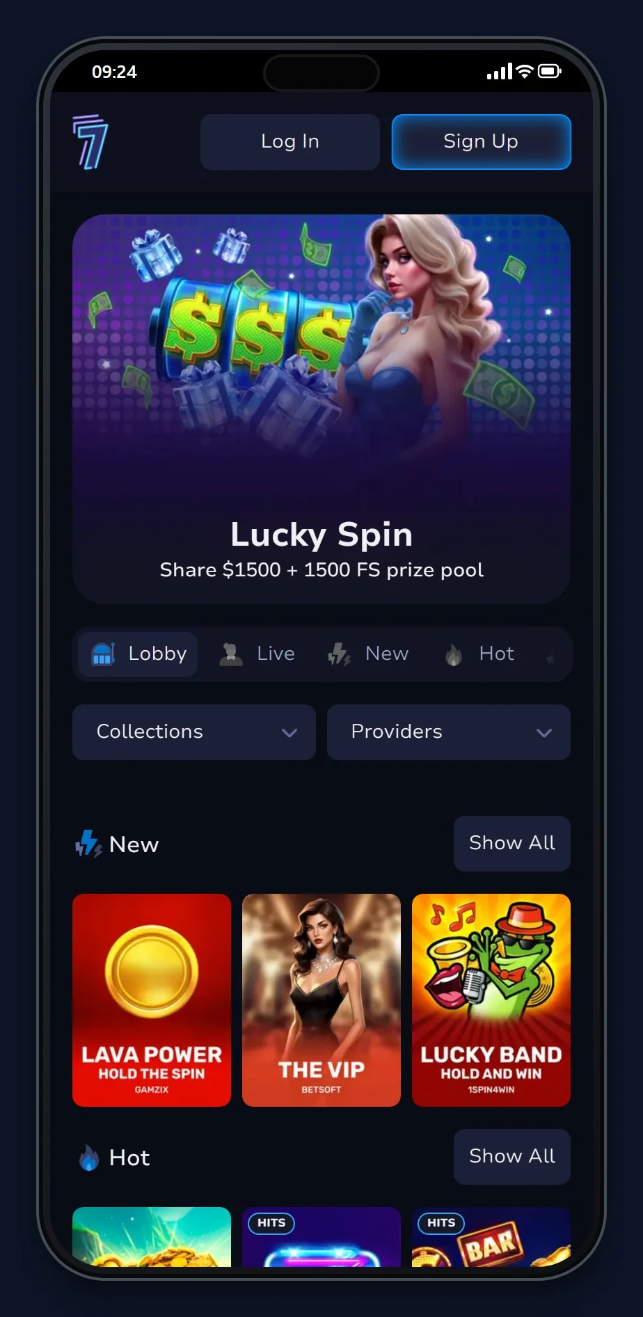 ethereum casinos österreich: die Lobby von 7Bit Casino