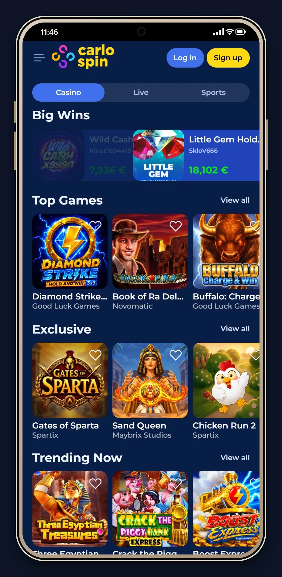 online casino ethereum: de homepage van casino CarloSpin