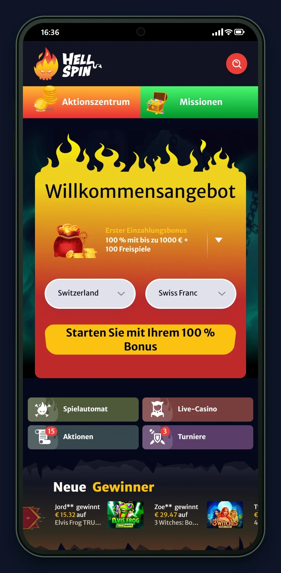 ethereum casino: Startseite von HellSpin