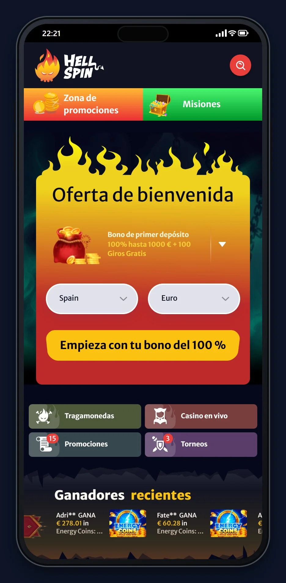 ethereum casino: la página principal del casino HellSpin