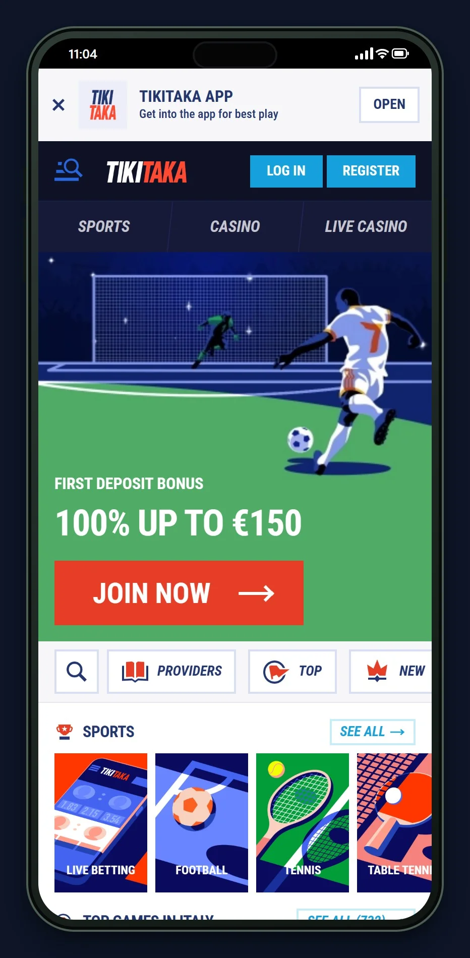 eth casino: the TikiTaka casino lobby